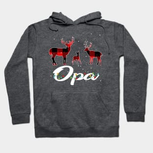 Opa Reindeer Plaid Pajama Shirt Family Christmas Hoodie